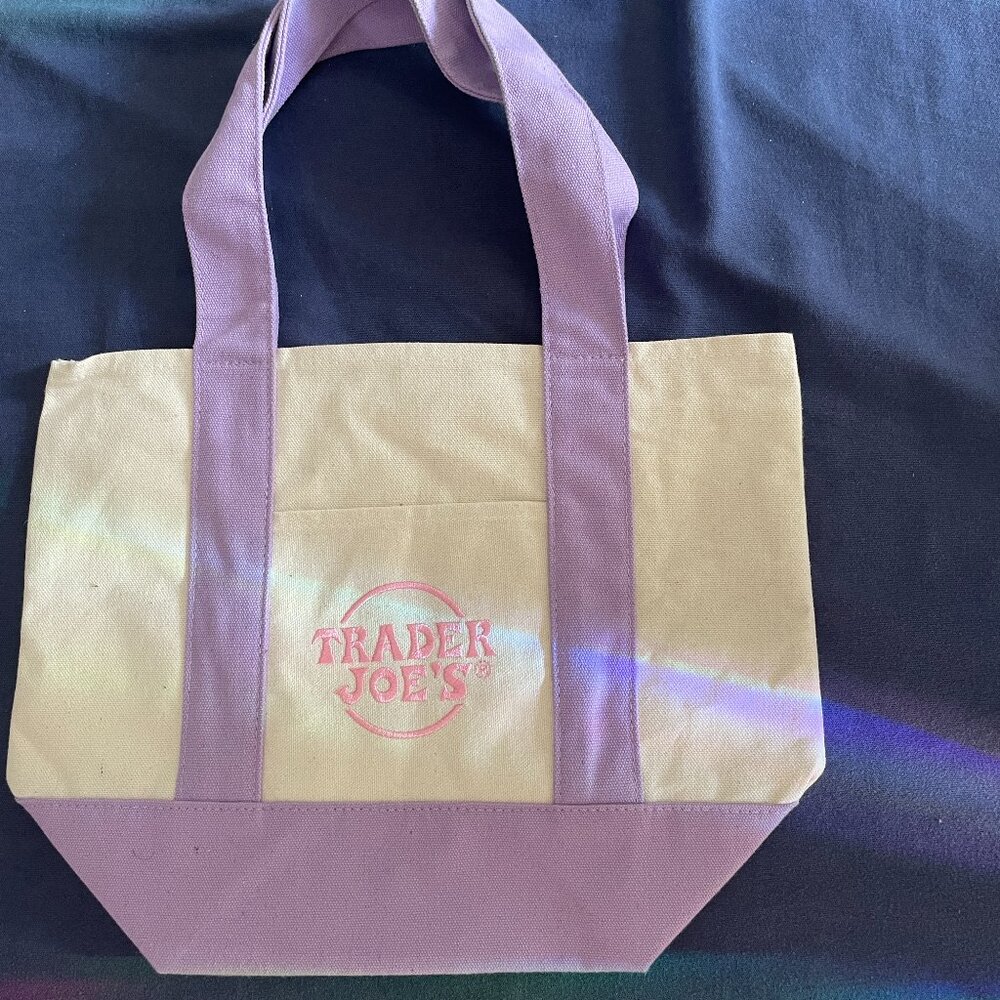 Lavender & Cream Limited Edition Trader Joe’s Canvas Mini Tote Bag